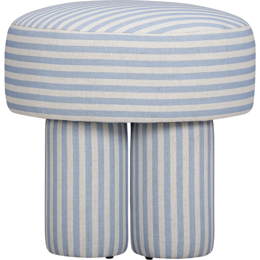 001 SI-2532677 | Primary Silo | Masha Striped Performance Linen Accent Stool by TOV Furniture. Made from fabric, plywood in a unique style.