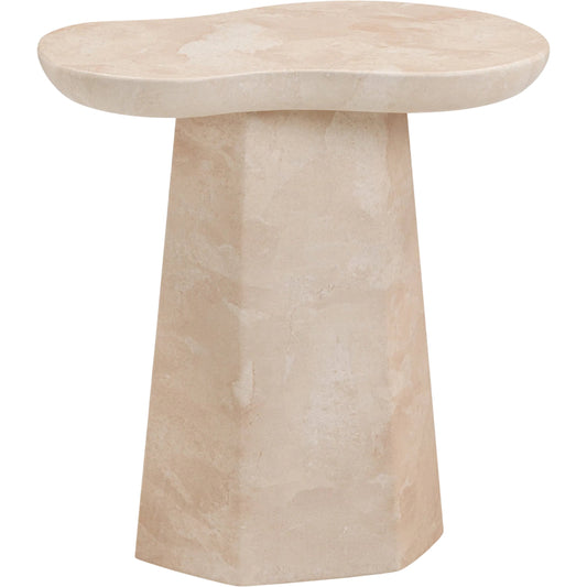 Zaya Faux Marble Indoor/Outdoor Side Table by TOV Furniture in rose. Made from concrete in a unique style.