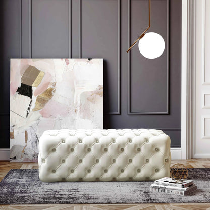 Kaylee Ottoman by TOV Furniture. Made from velvet in a modern style.