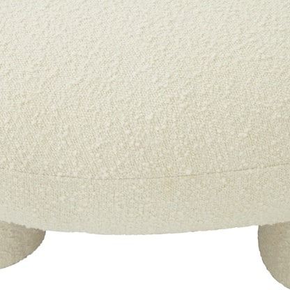 Discus Boucle Ottoman by TOV Furniture in cream. Made from boucle polyester in a modern style.