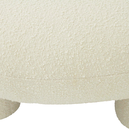 Discus Boucle Ottoman by TOV Furniture in cream. Made from boucle polyester in a modern style.