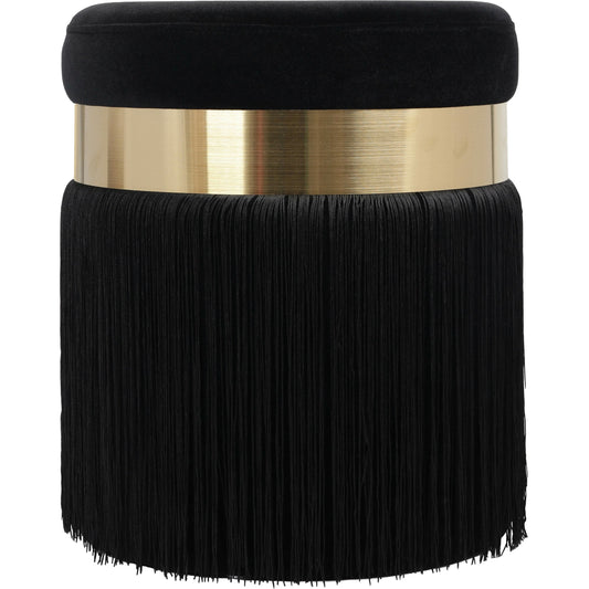 Melody Tasseled Ottoman by TOV Furniture. Made from velvet, mdf in a transitional style.