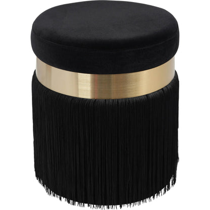 Melody Tasseled Ottoman by TOV Furniture. Made from velvet, mdf in a transitional style.