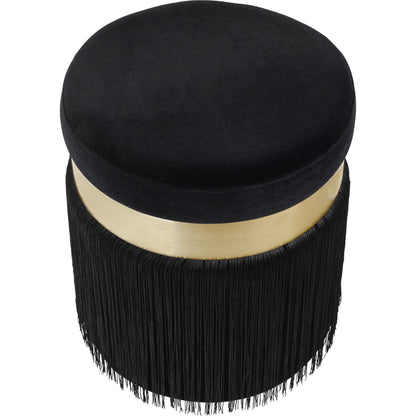 Melody Tasseled Ottoman by TOV Furniture. Made from velvet, mdf in a transitional style.