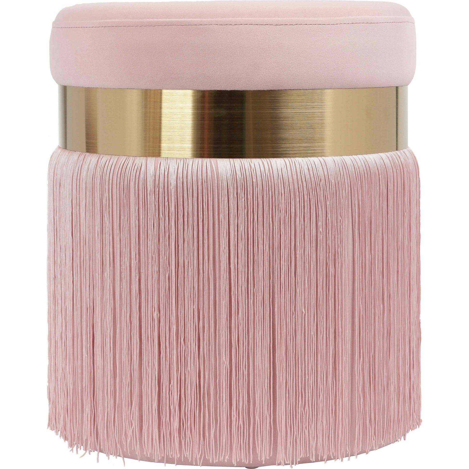 Melody Tasseled Ottoman by TOV Furniture. Made from velvet, mdf in a transitional style.