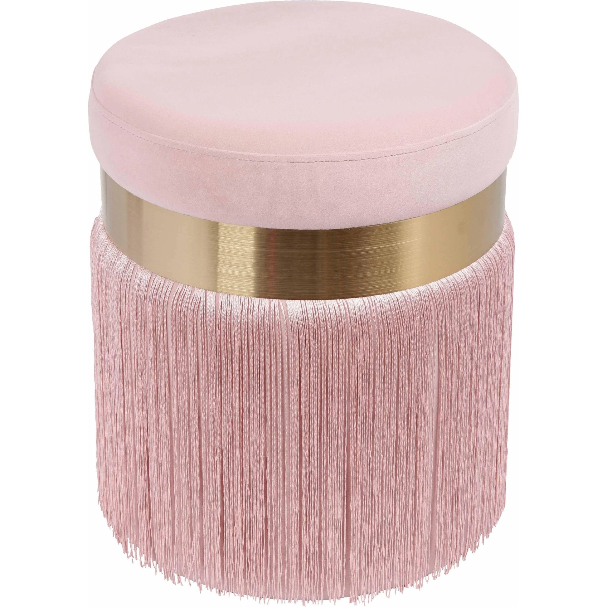 Melody Tasseled Ottoman by TOV Furniture. Made from velvet, mdf in a transitional style.