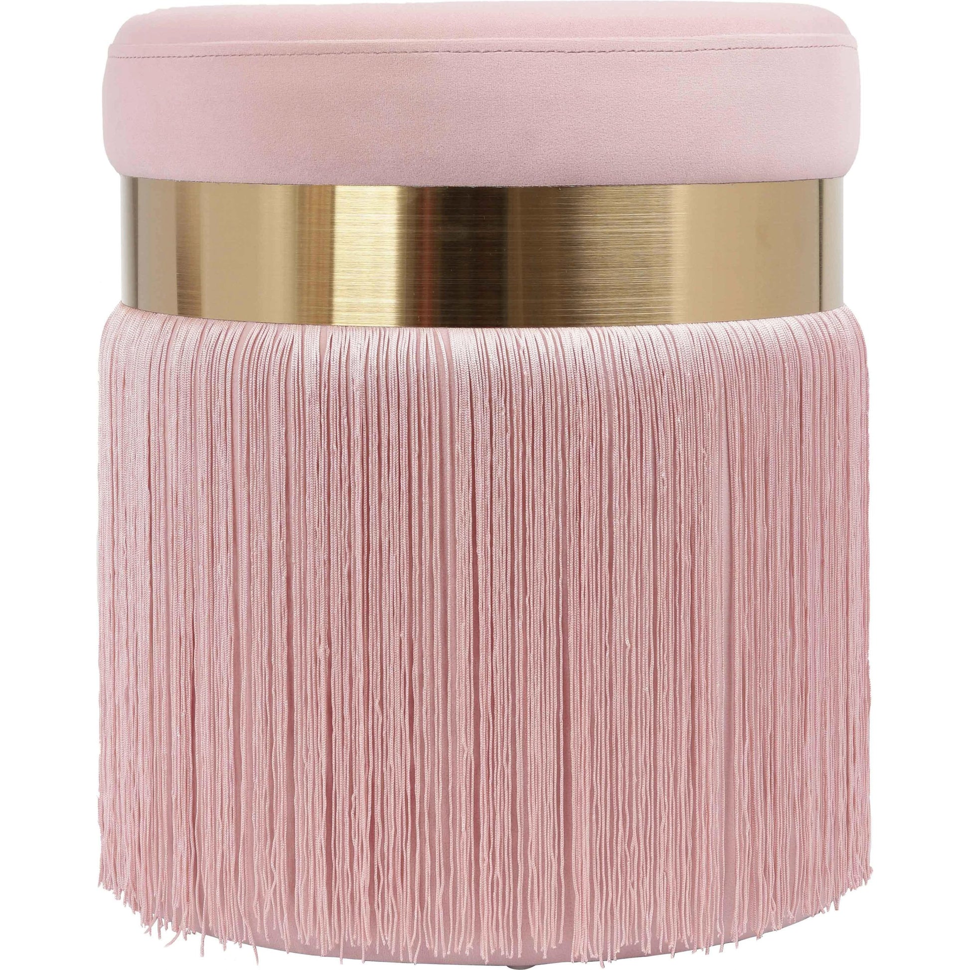 Melody Tasseled Ottoman by TOV Furniture. Made from velvet, mdf in a transitional style.