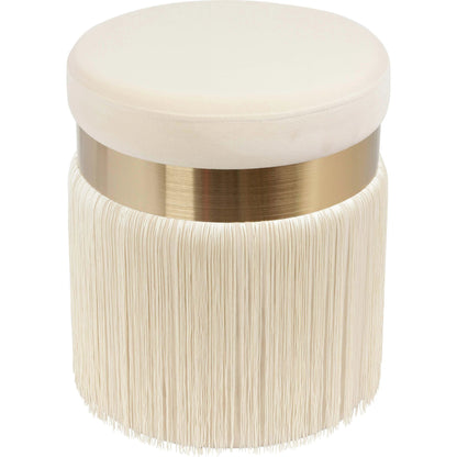 Melody Tasseled Ottoman by TOV Furniture. Made from velvet, mdf in a transitional style.