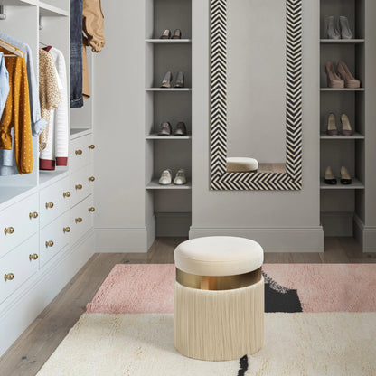 Melody Tasseled Ottoman by TOV Furniture. Made from velvet, mdf in a transitional style.