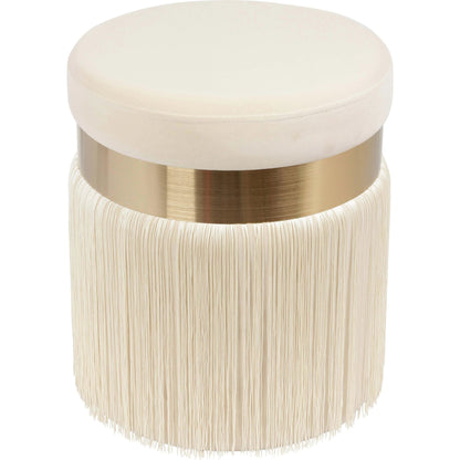 Melody Tasseled Ottoman by TOV Furniture. Made from velvet, mdf in a transitional style.