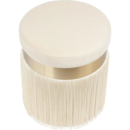 Melody Tasseled Ottoman by TOV Furniture. Made from velvet, mdf in a transitional style.