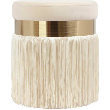 Melody Tasseled Ottoman by TOV Furniture. Made from velvet, mdf in a transitional style.