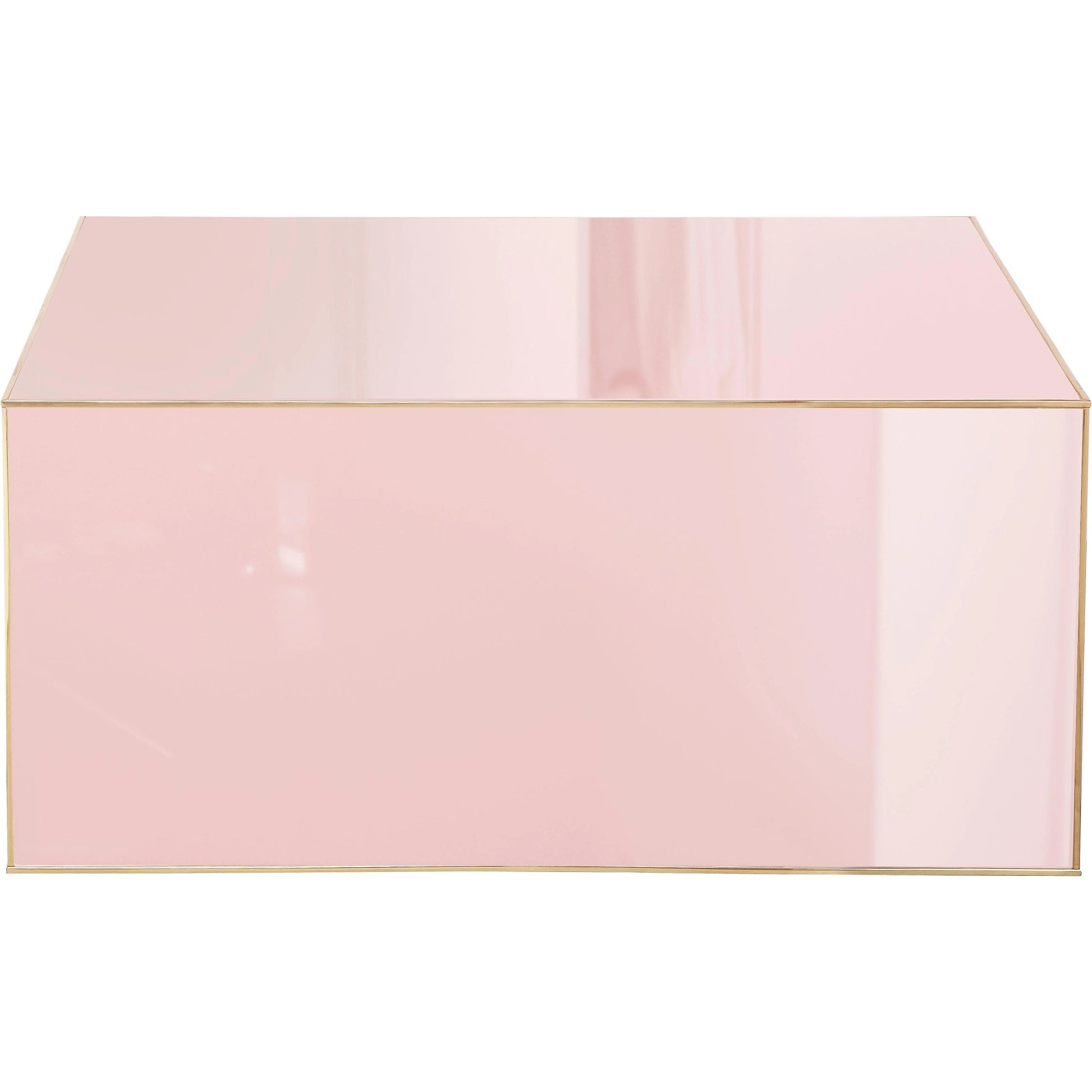 Havana Coffee Table by TOV Furniture in blue. Made from glass, mdf, stainless steel in a modern style.