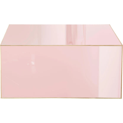 Havana Coffee Table by TOV Furniture in blue. Made from glass, mdf, stainless steel in a modern style.