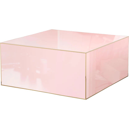 Havana Coffee Table by TOV Furniture in blue. Made from glass, mdf, stainless steel in a modern style.