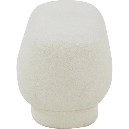 Mara Vegan Shearling Ottoman by TOV Furniture in brown. Made from faux shearling, wood in a modern style.