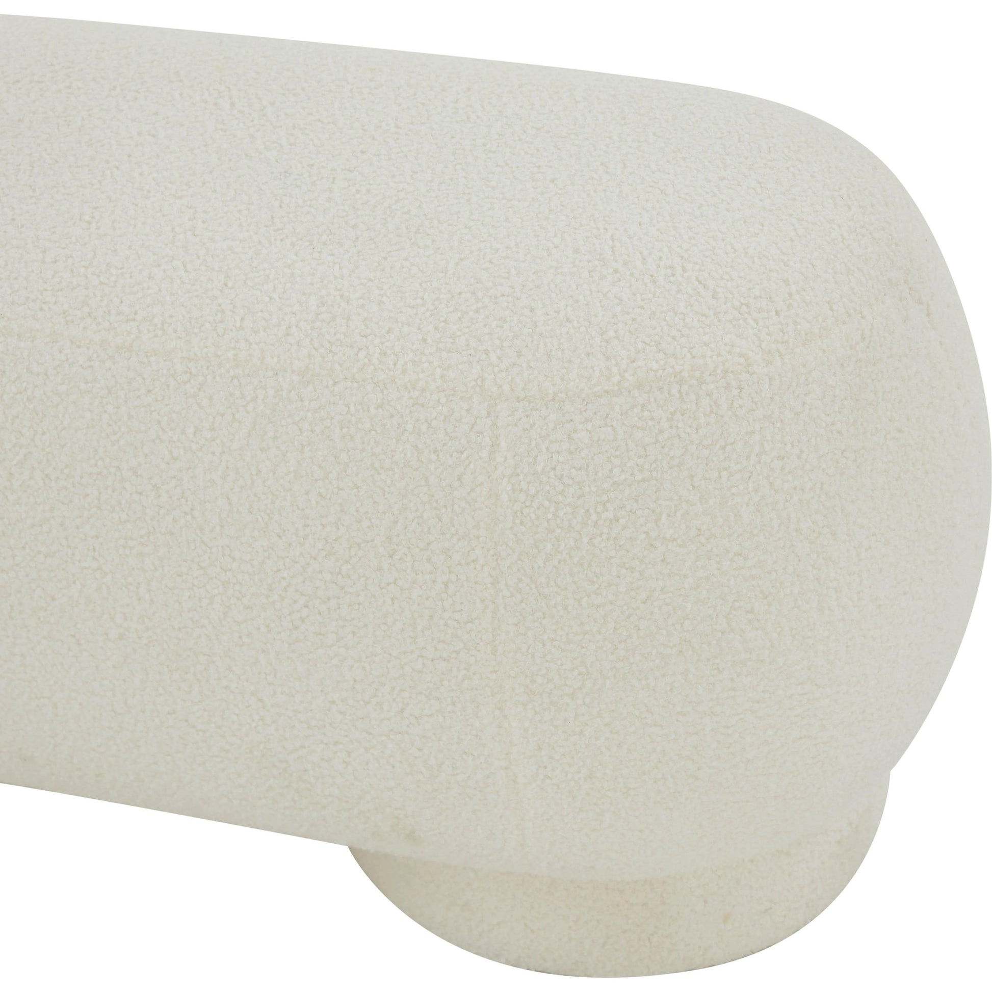 Mara Vegan Shearling Ottoman by TOV Furniture in brown. Made from faux shearling, wood in a modern style.