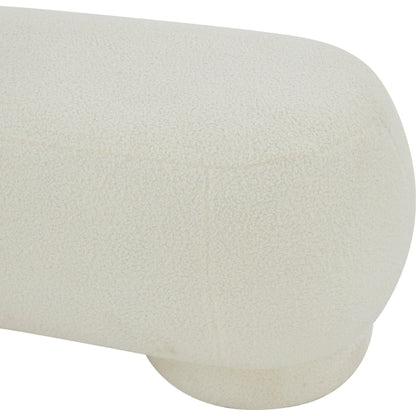 Mara Vegan Shearling Ottoman by TOV Furniture in brown. Made from faux shearling, wood in a modern style.