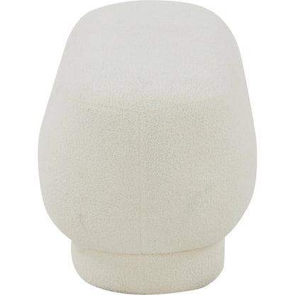 Mara Vegan Shearling Ottoman by TOV Furniture in brown. Made from faux shearling, wood in a modern style.