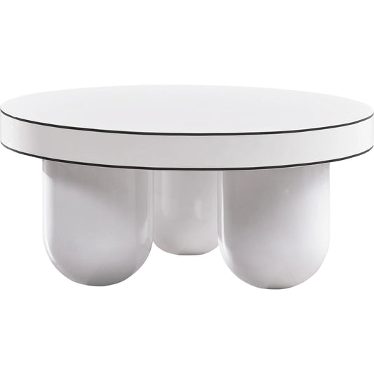 Jasper Coffee Table by TOV Furniture in white. Made from mdf, resin in a modern style.