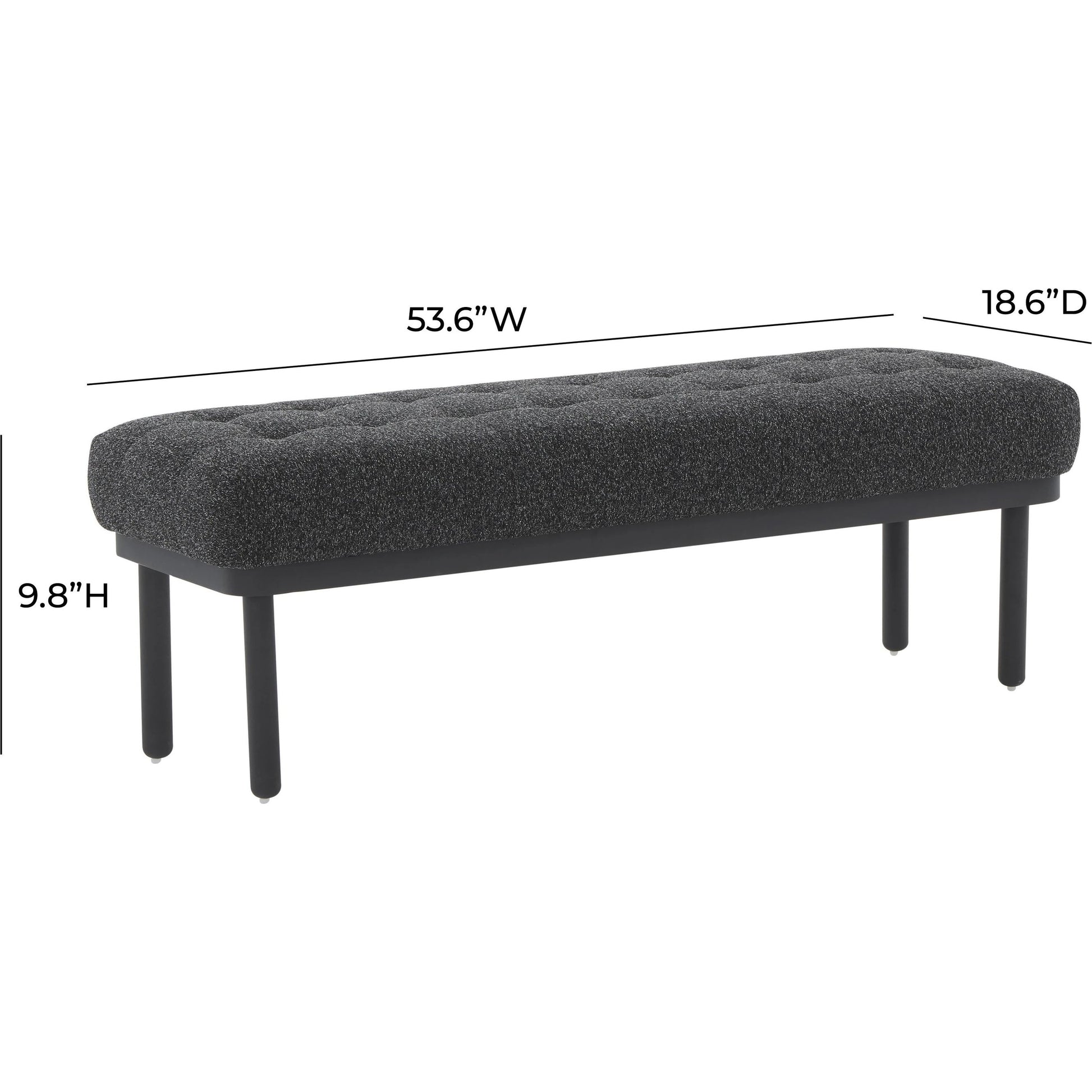 Olivia Boucle Bench by TOV Furniture. Made from boucle, iron, wood in a modern style.