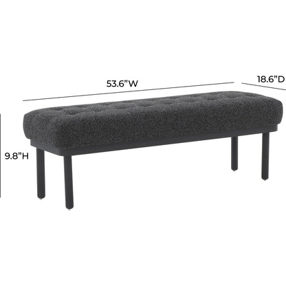 Olivia Boucle Bench by TOV Furniture. Made from boucle, iron, wood in a modern style.