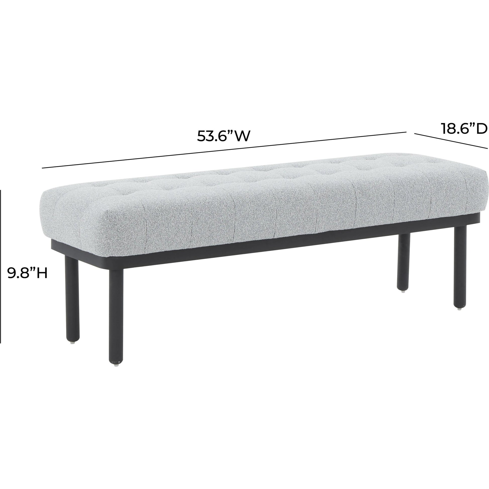 Olivia Boucle Bench by TOV Furniture. Made from boucle, iron, wood in a modern style.