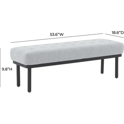 Olivia Boucle Bench by TOV Furniture. Made from boucle, iron, wood in a modern style.