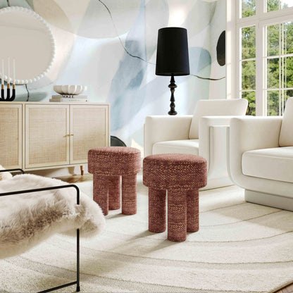 Claire Knubby Stool by TOV Furniture. Made from chenille, mdf in a modern style.
