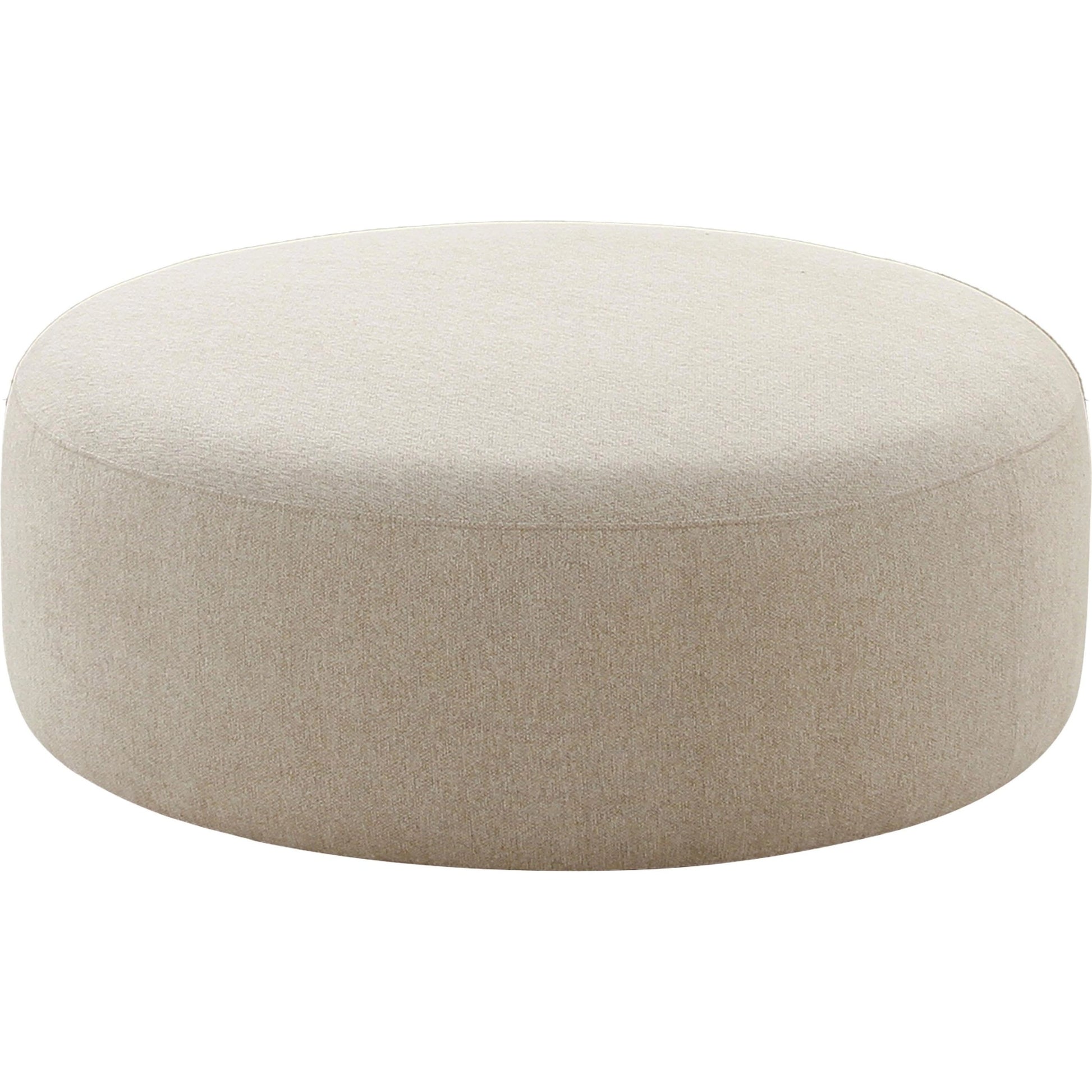 Broohah Linen Ottoman by TOV Furniture in beige. Made from linen, wood in a modern style.