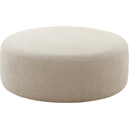 Broohah Linen Ottoman by TOV Furniture in beige. Made from linen, wood in a modern style.
