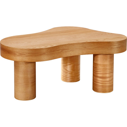 Dora Coffee Table by TOV Furniture in natural oak. Made from mdf, oak veneer in a rustic style.