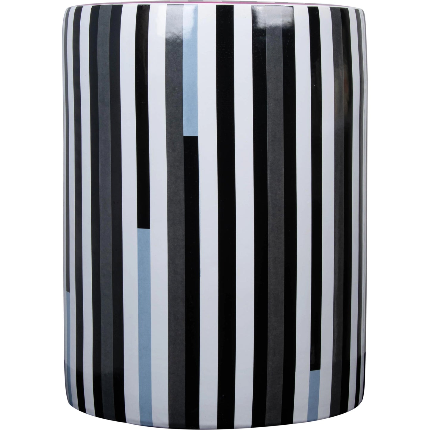 015 SI-2145068 | Additional Silo | Taurus Ceramic Stool by TOV Furniture in black, white. Made from ceramic in a modern style.