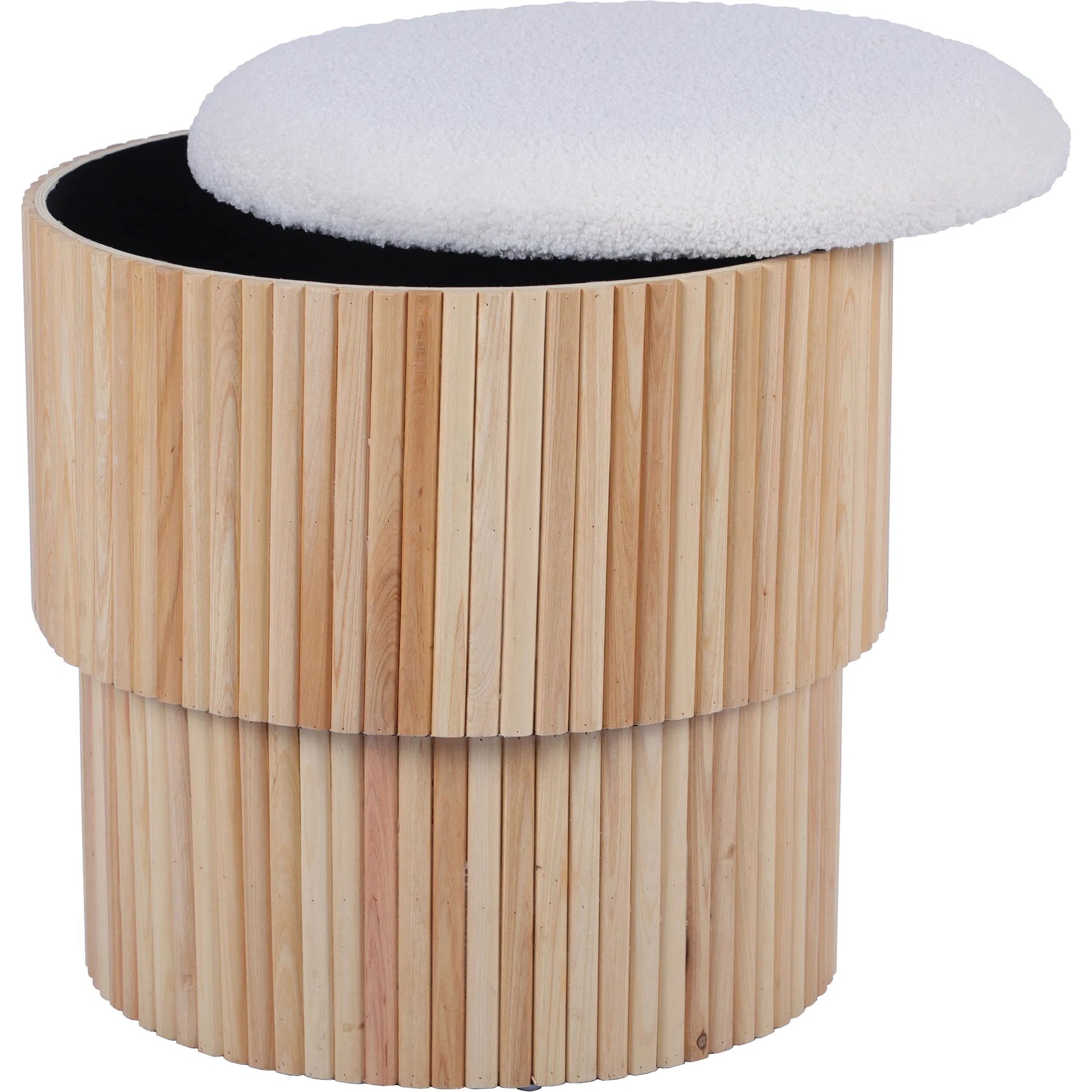 Sagano Tiered Storage Ottoman by TOV Furniture. Made from mdf, polyester in a cottage & farmhouse style.