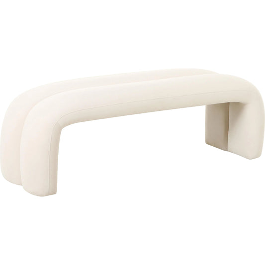 Leigh Velvet Channeled Bench by TOV Furniture. Made from velvet, wood in a modern style.