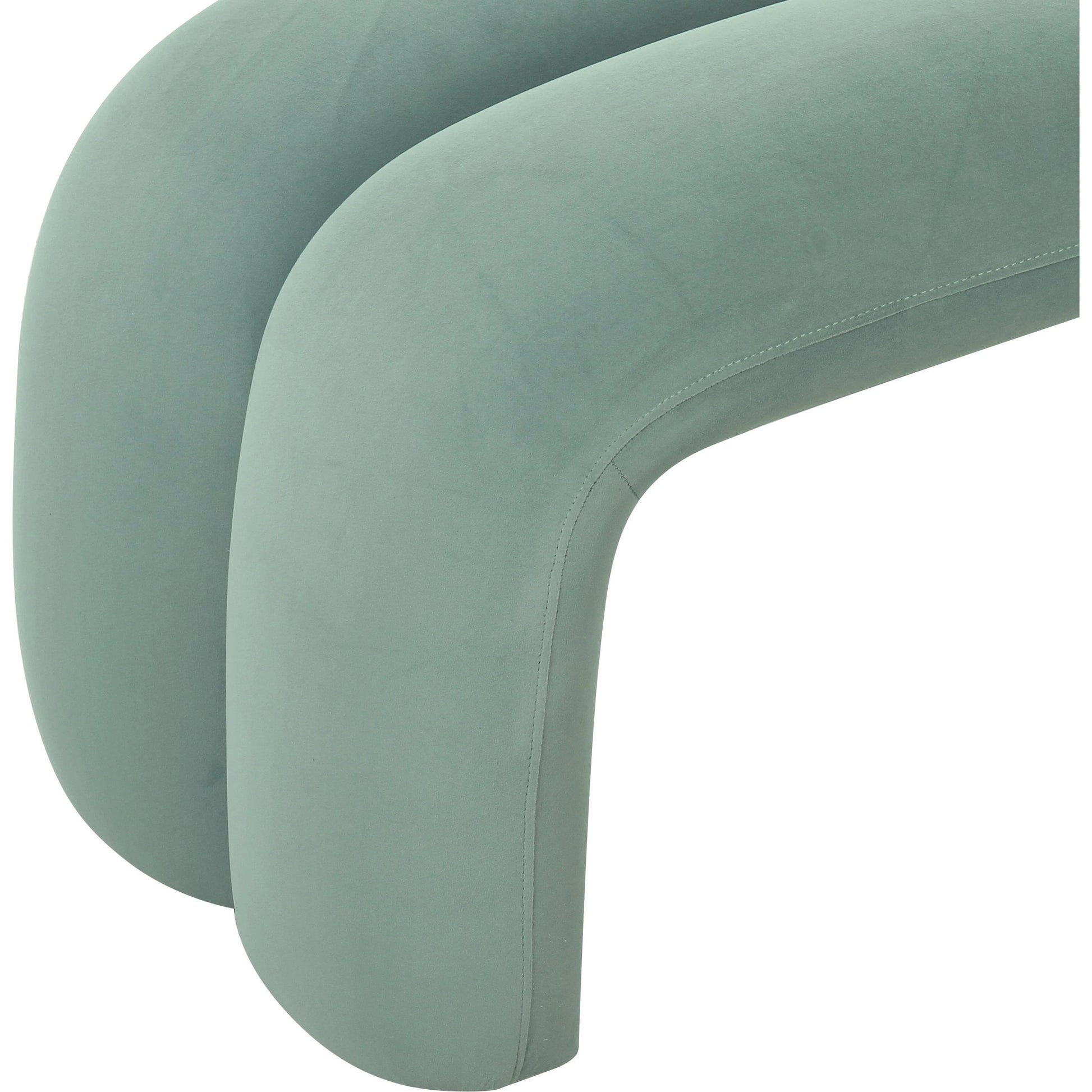 Leigh Velvet Channeled Bench by TOV Furniture. Made from velvet, wood in a modern style.