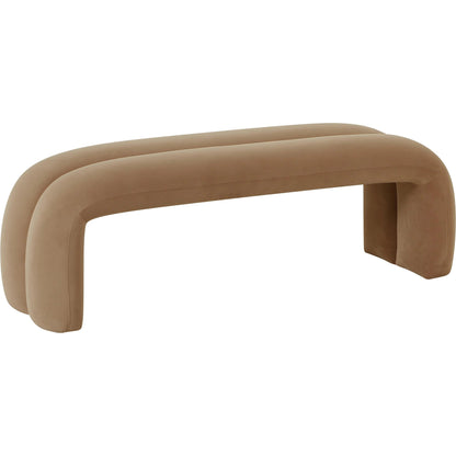 Leigh Velvet Channeled Bench by TOV Furniture. Made from velvet, wood in a modern style.