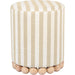 Dex Striped Linen Ottoman by TOV Furniture. Made from linen, plywood, wood in a unique style.