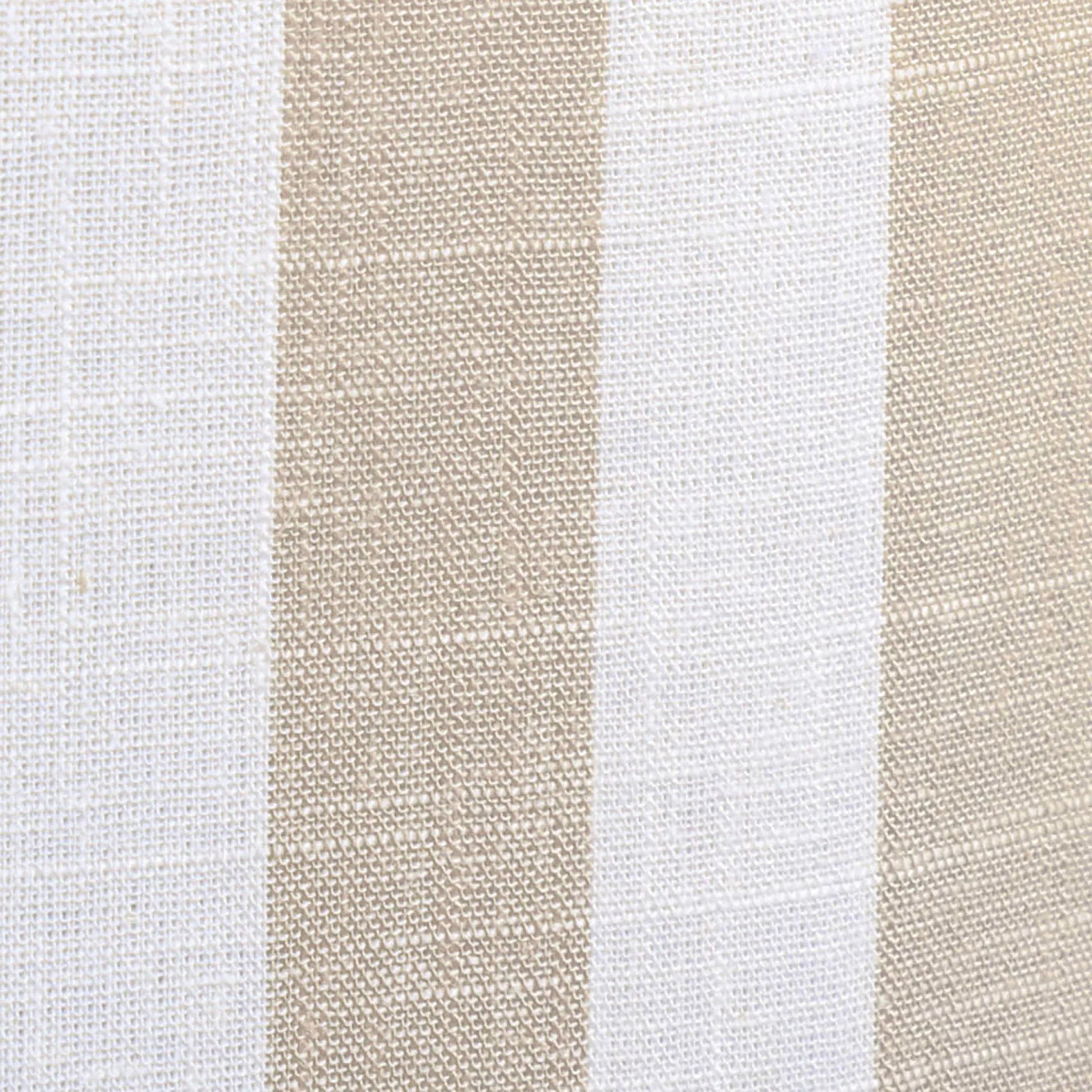 Dex Striped Linen Ottoman by TOV Furniture. Made from linen, plywood, wood in a unique style.
