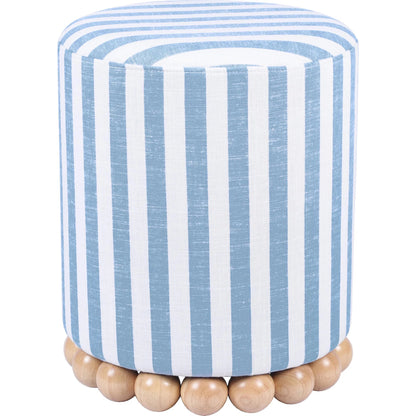 Dex Striped Linen Ottoman by TOV Furniture. Made from linen, plywood, wood in a unique style.