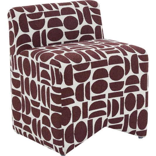 Pippa Geometric Jacquard Weave Stool by TOV Furniture. Made from fabric, plywood, wood in a unique style.