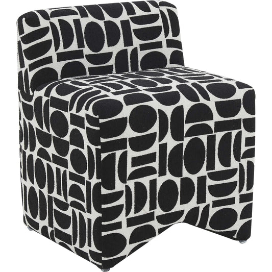 Pippa Geometric Jacquard Weave Stool by TOV Furniture. Made from fabric, plywood, wood in a unique style.