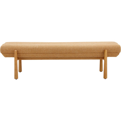 Julianna Sunflower Heavy Linen Bench by TOV Furniture in yellow. Made from linen, plywood, wood in a transitional style.