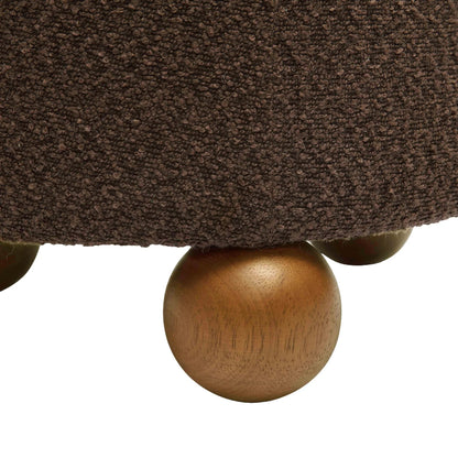 Jaine Boucle Stool by TOV Furniture. Made from boucle, plywood, wood in a unique style.