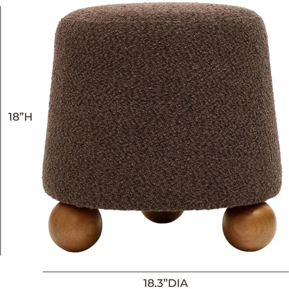 Jaine Boucle Stool by TOV Furniture. Made from boucle, plywood, wood in a unique style.
