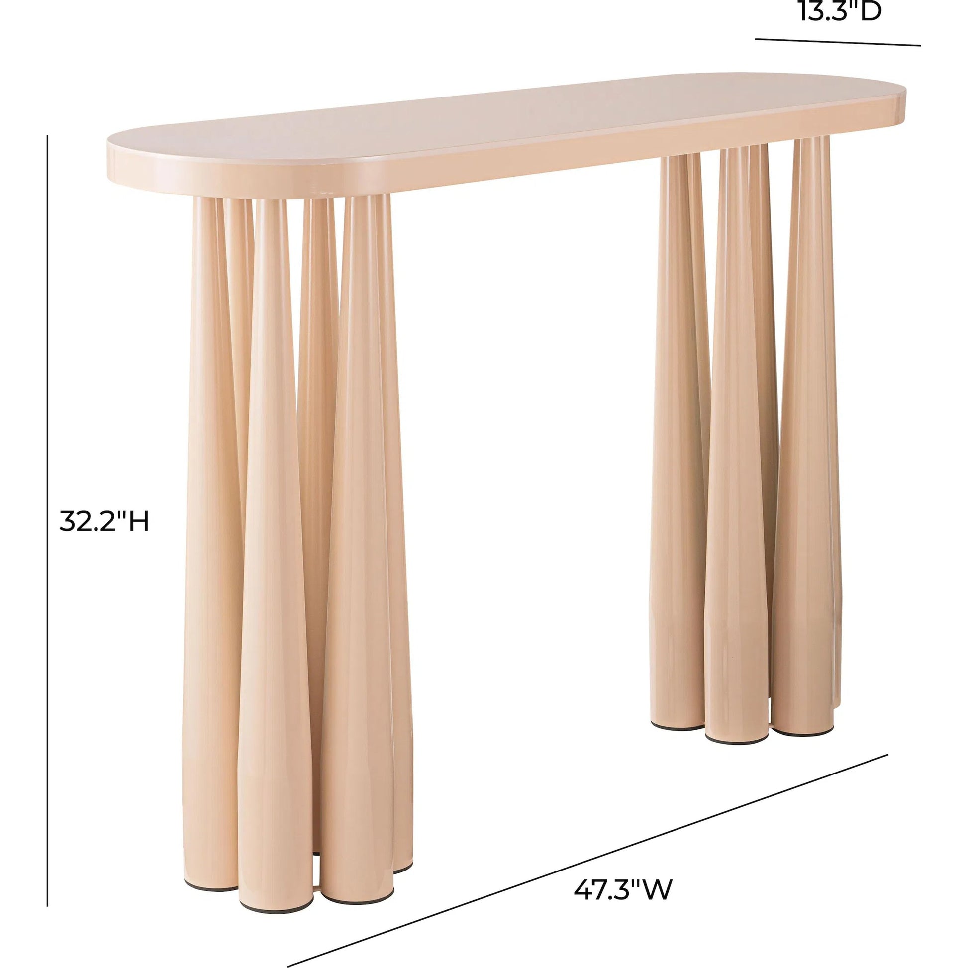 Titan Glossy Console Table by TOV Furniture. Made from mdf, steel in a unique style.