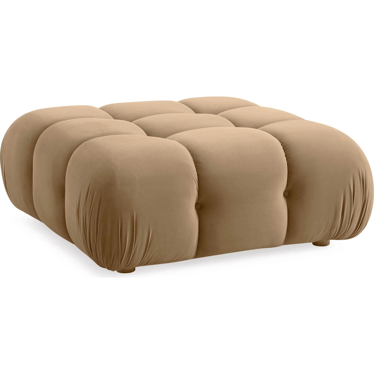 001 SI-2248177 | Primary Silo | Calliope Performance Velvet Modular Ottoman by TOV Furniture in cafe au lait. Made from plywood, velvet, wood in a transitional style.