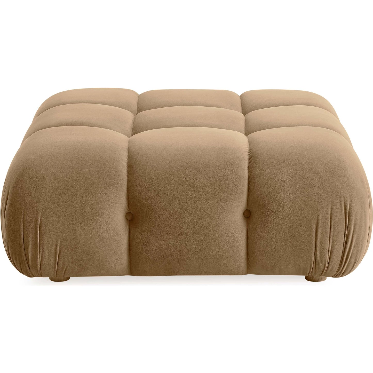002 SI-2248177 | Additional Silo | Calliope Performance Velvet Modular Ottoman by TOV Furniture in cafe au lait. Made from plywood, velvet, wood in a transitional style.
