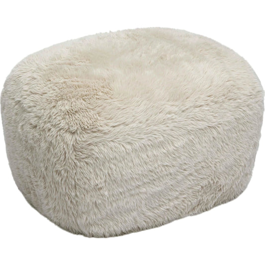 Britt Vegan Shearling Ottoman by TOV Furniture. Made from faux shearling, plywood in a unique style.