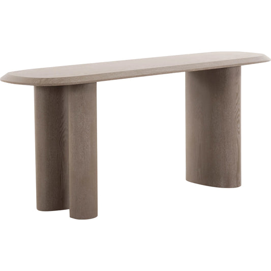 Rhema Console Table by TOV Furniture in washed ash. Made from ash veneer, mdf in a unique style.
